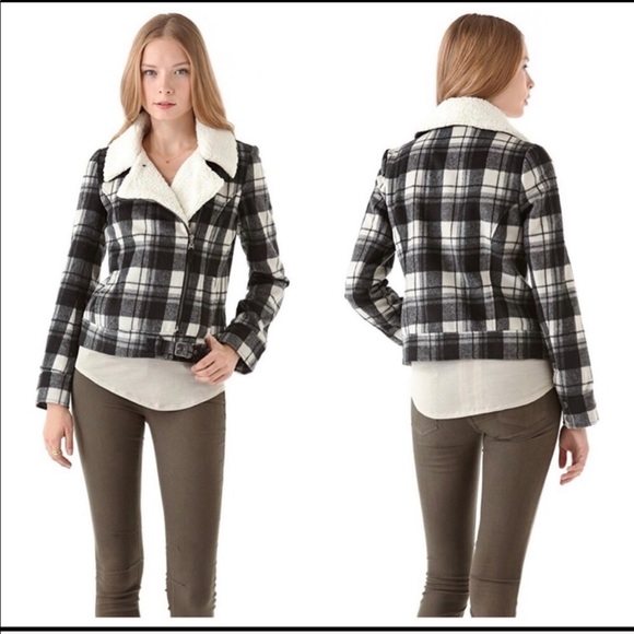 Splendid Jackets & Blazers - Splendid Birmingham Plaid Moto Jacket Size Medium